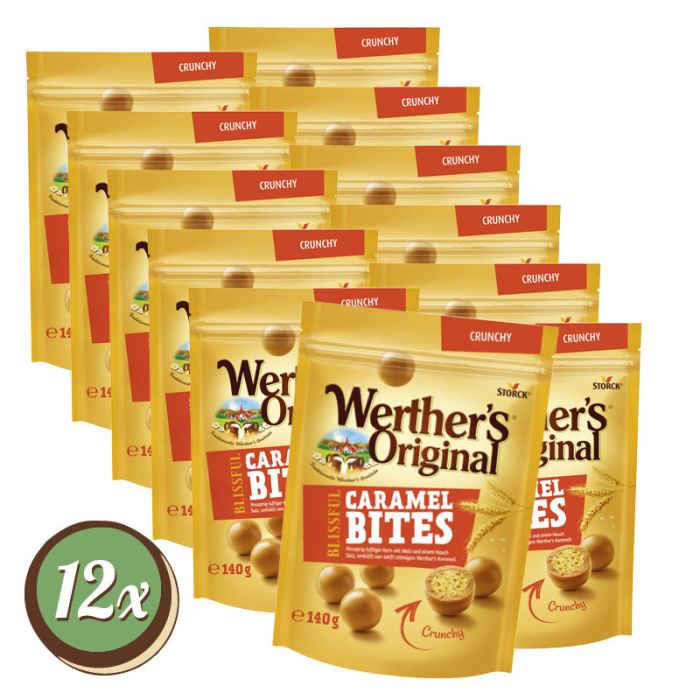 Multipack: 12x Werther's Original Caramel Bites Crunchy á 140g