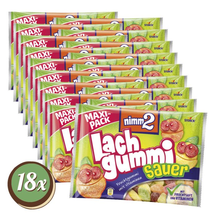 Multipack: 18x nimm2 Lachgummi Sauer á 376g