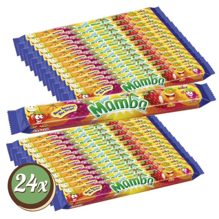 Multipack: 24x Mamba, Kaubonbons mit Fruchtgeschmack á 106g