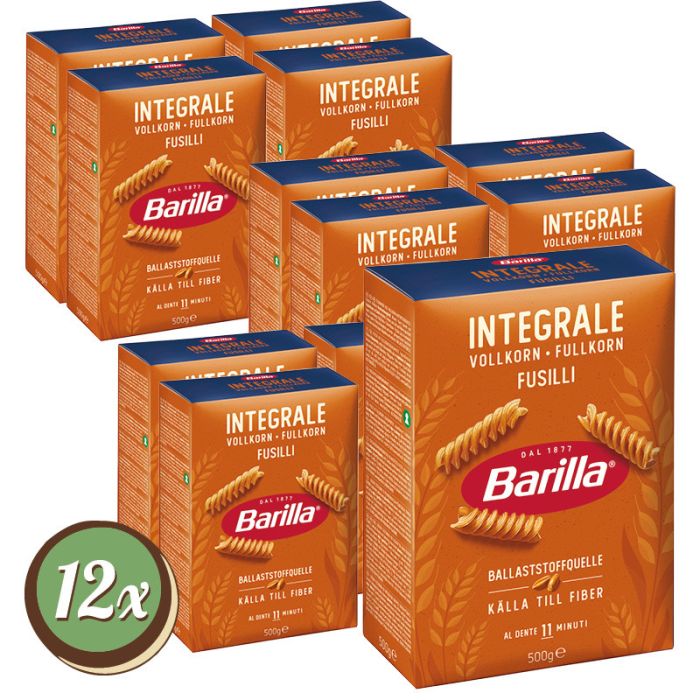 Multipack: 12x Barilla Vollkorn Fusilli á 500g