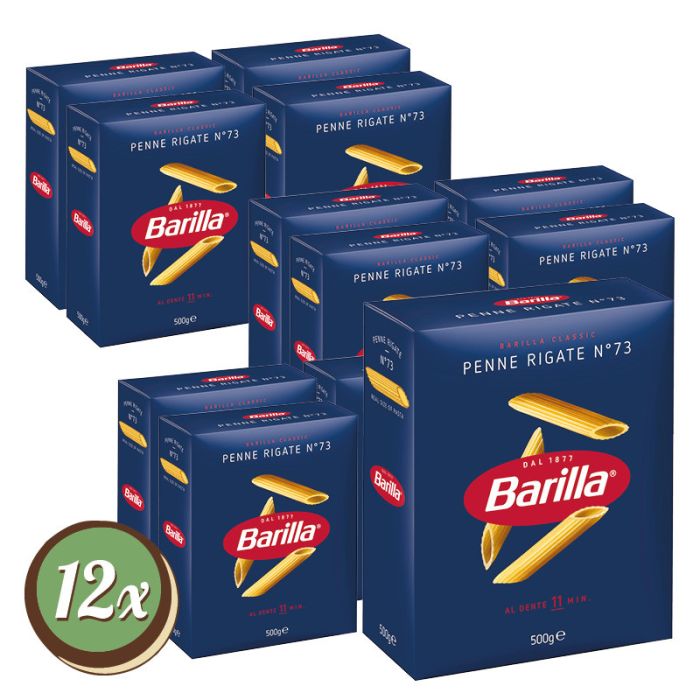 Multipack: 12x Barilla Classic Penne Rig No. 73 á 500g