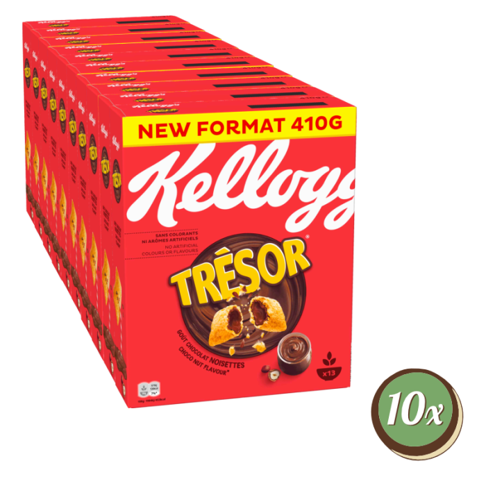 Multipack: 10x Kelloggs Tresor je 410g - Choco Nut Flavour