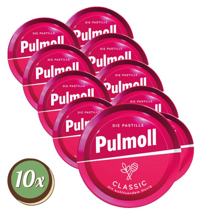 Multipack: 10x Pulmoll Hustenbonbons Classic / Rot á 75g