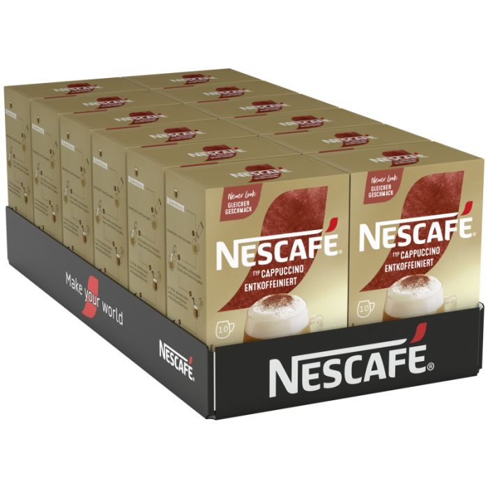 Multipack: 12x NESCAFE Typ Cappuccino Entkoffeiniert 12(10x12,5g) 125g