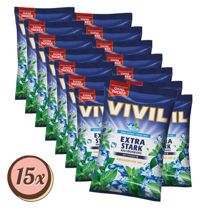 Multipack: 15x Vivil Extra Stark ohne Zucker á 120g