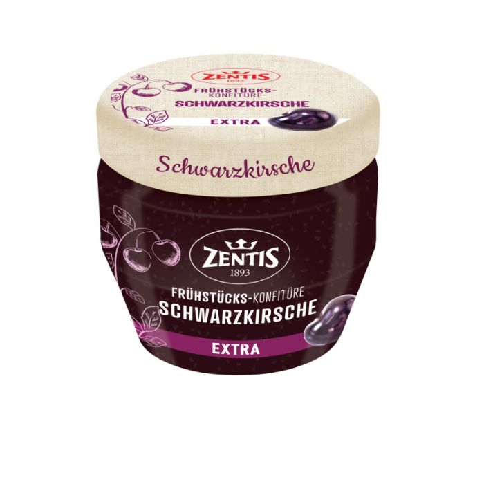 Zentis Frühstücks-Konfitüre Extra 230g Glas, Schwarzkirsch