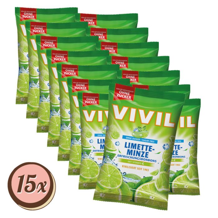 Multipack: 15x Vivil ohne Zucker Limette á 120g