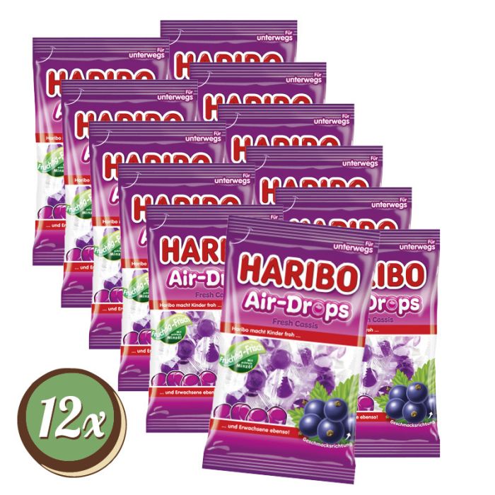 Multipack: 12x Haribo Air Drops Fresh Cassis à 100g