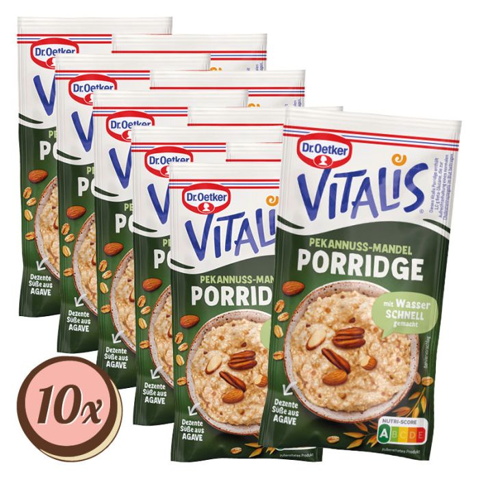 Multipack: 10x Vitalis Porridge Pekannuss-Mandel á 61g