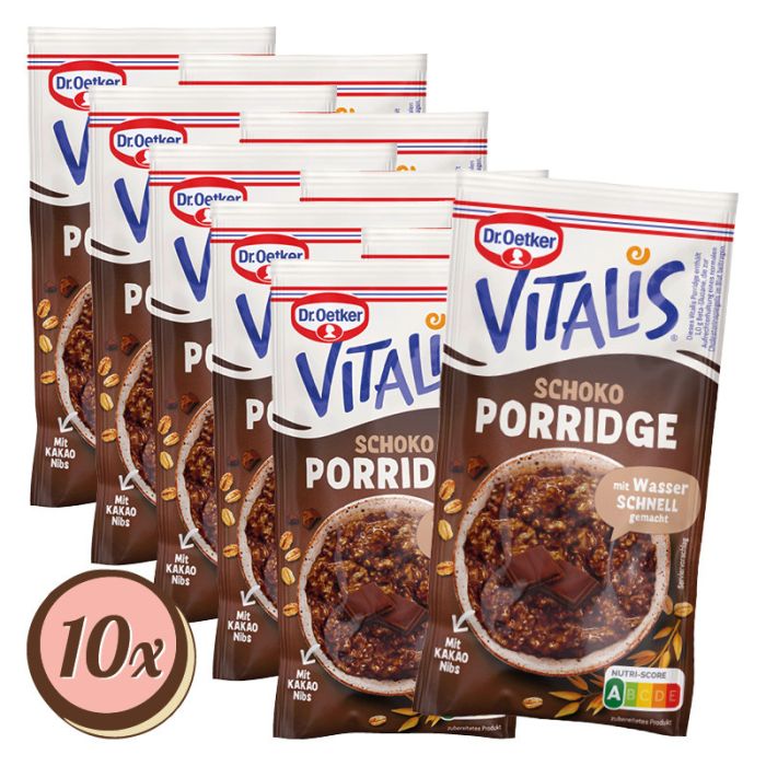 Multipack: 10x Dr. Oetker Vitalis Porridge Schokolade á 61g