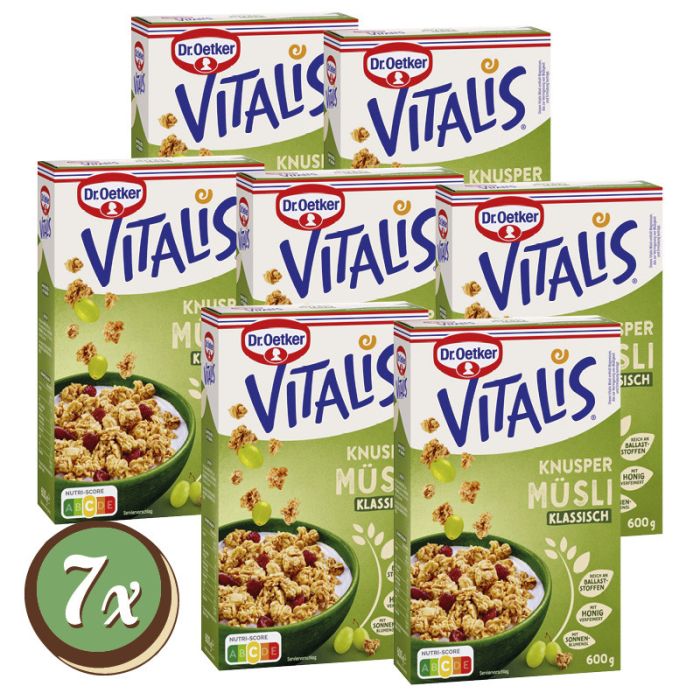 Multipack: 7x Vitalis Knuspermüsli klassisch á 600g