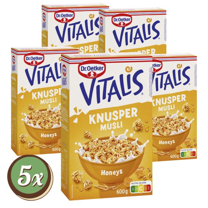 Multipack: 5x Vitalis Knuspermüsli Honeys 600g