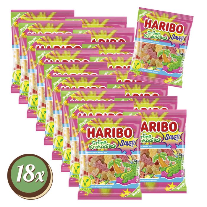 Multipack: 18x Haribo Grüne Krokodile à 175g