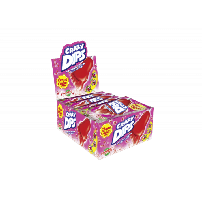 Multipack: 24x Chupa Chups Crazy Dips Strawberry á 14g