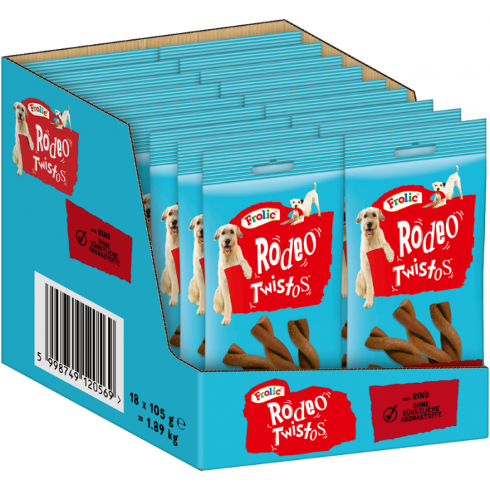 Multipack: 18x Frolic Rodeo Twists Rind à 105g