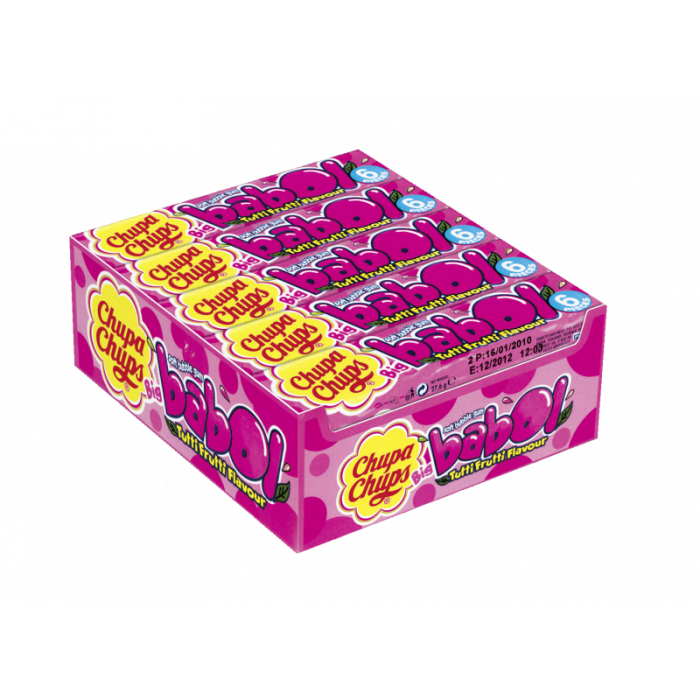 Multipack: 20x Chupa Chups Babol Gum Tutti Frutti á 27,6 g