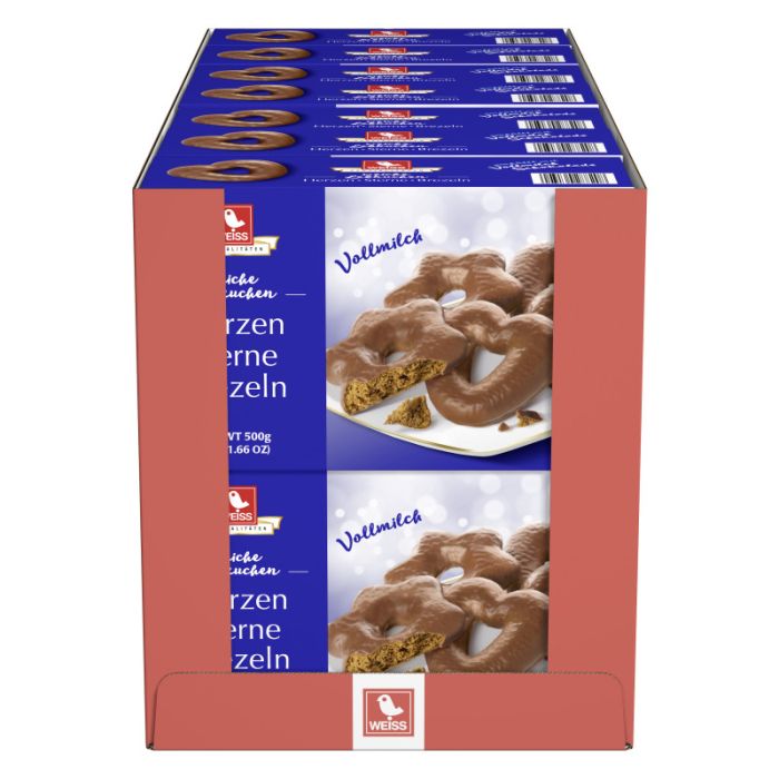 Multipack: 14x Weiss Herzen/Sterne/Brezeln Vollmilch á 500g