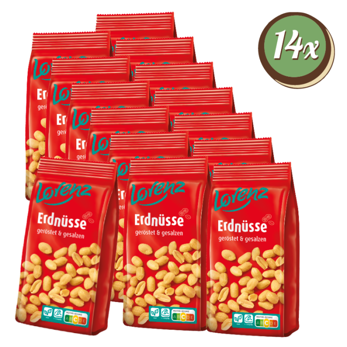 Multipack: 14x Lorenz Erdnüsse geröstet & gesalzen à 200g