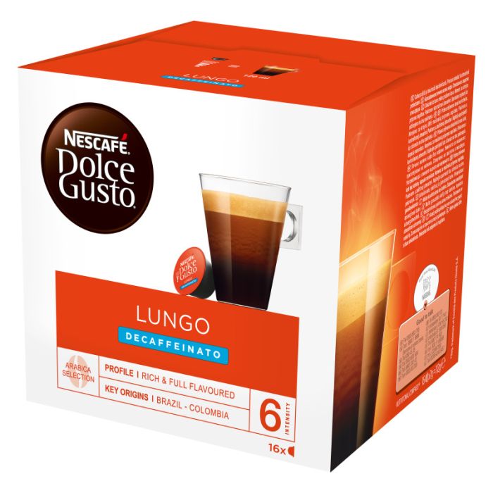 NESCAFE DOLCE GUSTO Lungo Entkoffeiniert 16 Capsule = 112g