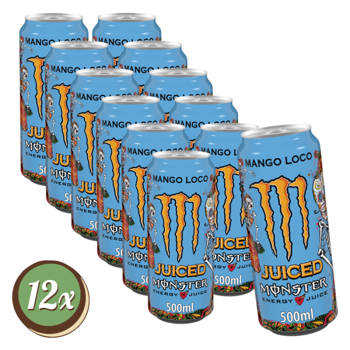 Multipack: 12x Monster Energy Juiced Mango Loco à 500ml