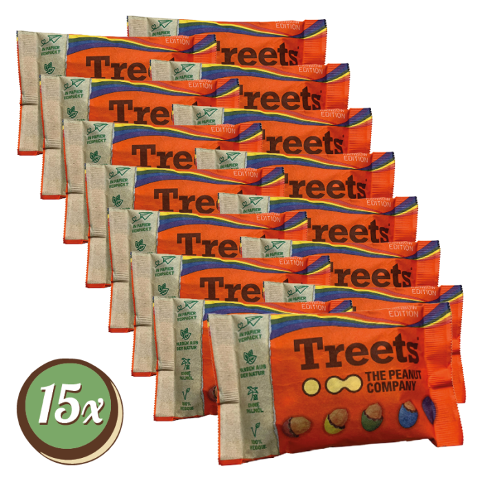 Multipack: 15x Treets The Peanut Company Erdnüsse à 185g