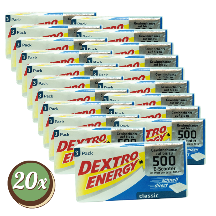 Multipack: 20x 3er Würfel Dextro Energy Classic à 138g