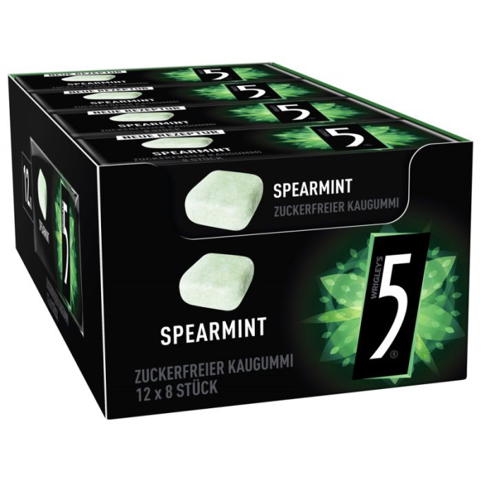 Multipack: 12x 5 Gum Spearmint o. Zucker à 16,5 g