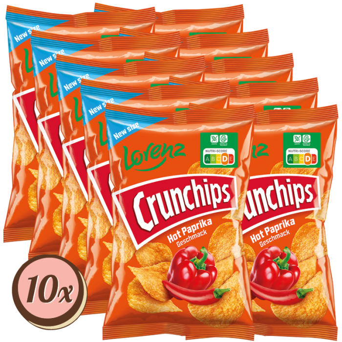 Multipack: 10x Crunchips Hot Paprika à 150g