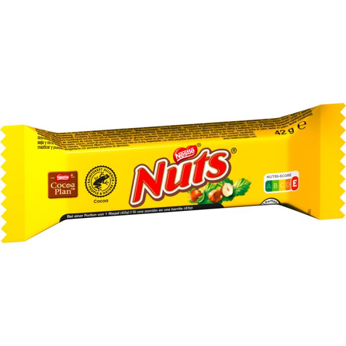 NESTLÉ NUTS Schokoriegel mit Karamell & ganzen Haselnüssen 42g