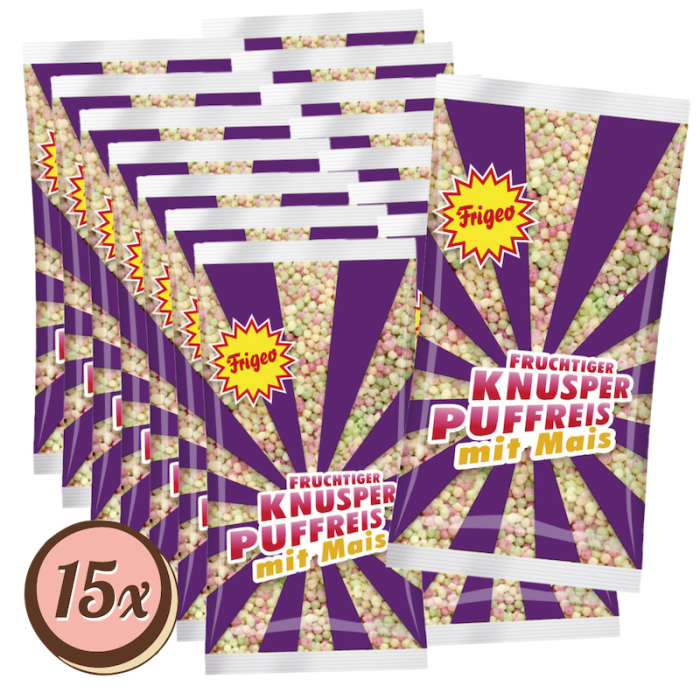 Multipack: 15x Frigeo Knusper-Puffreis á 80g