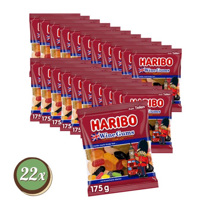 Multipack: 22x Haribo Wine Gums à 175g