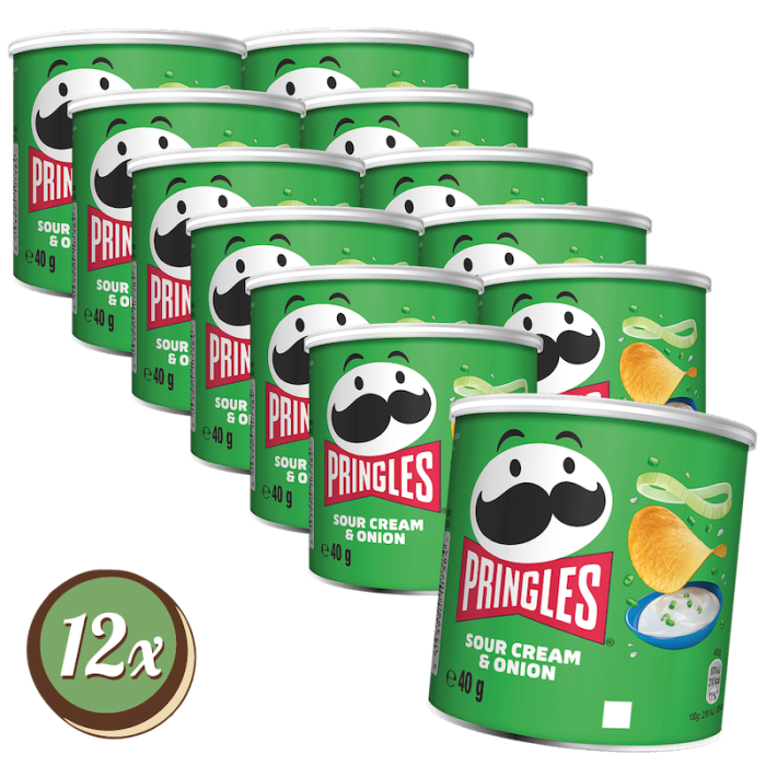 Multipack: 12x Pringles Sour Cream & Onion à 40g