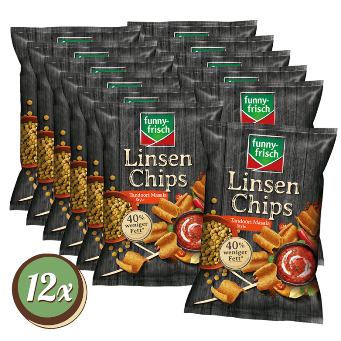 Multipack: funny-frisch 12x Linsen Chips Tandoori à 90g