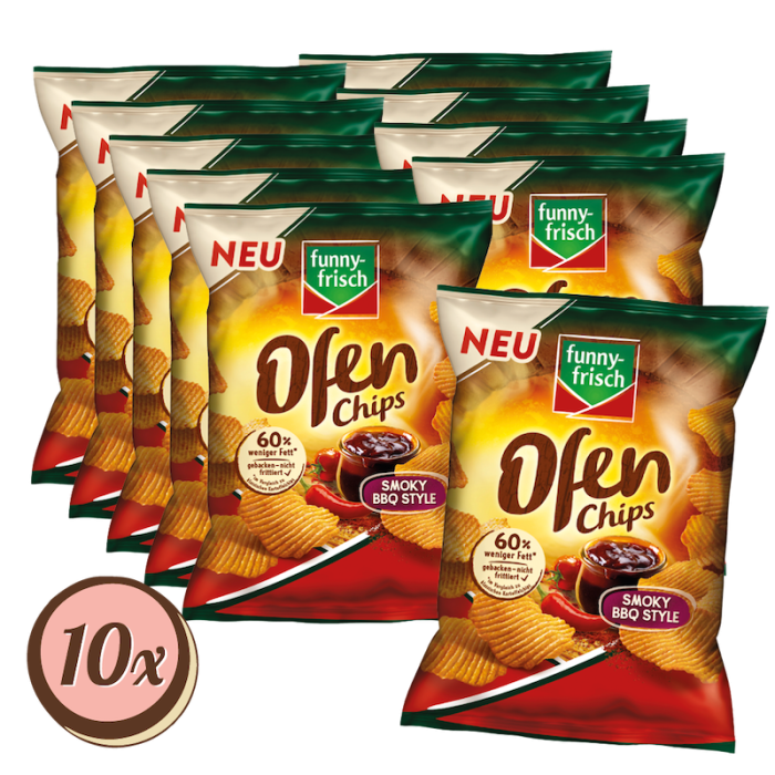 Multipack: 10x funny-frisch Ofen Chips Smoky BBQ Style à 125g