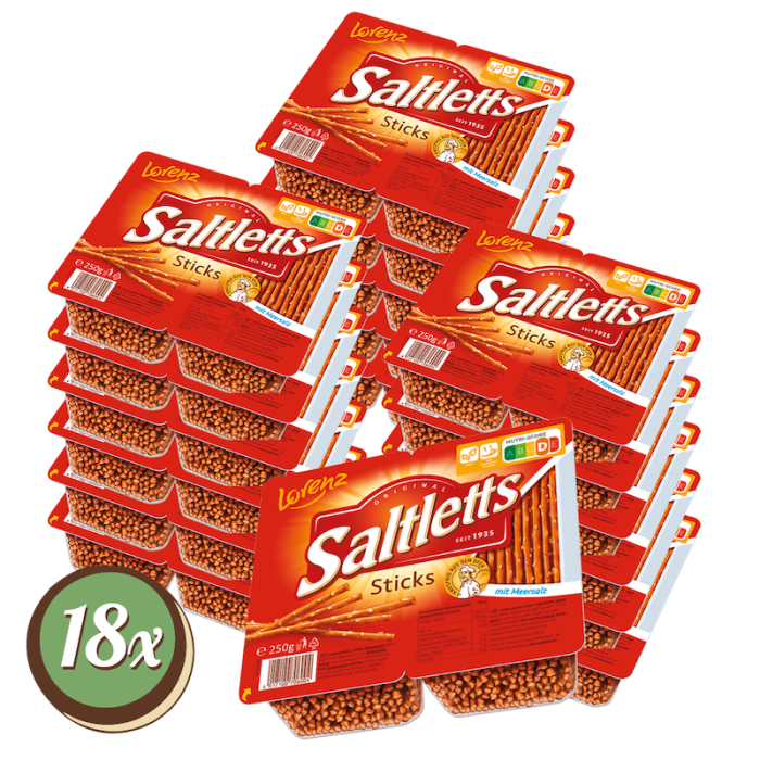 Multipack: 18x Lorenz Saltletts Sticks Classic à 250g