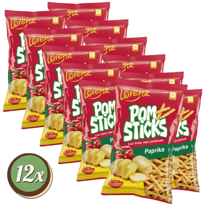 Multipack: 12x Lorenz Pomsticks Paprika à 100g