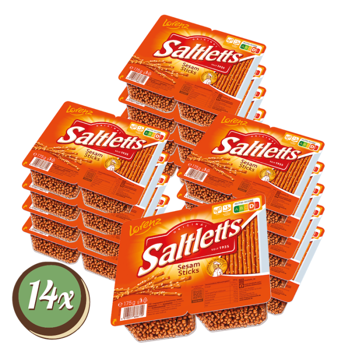 Multipack: 14x Lorenz Saltletts Sticks Sesam à 175g