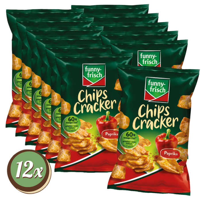 Multipack: 12x funny-frisch Chips Cracker Paprika à 90g