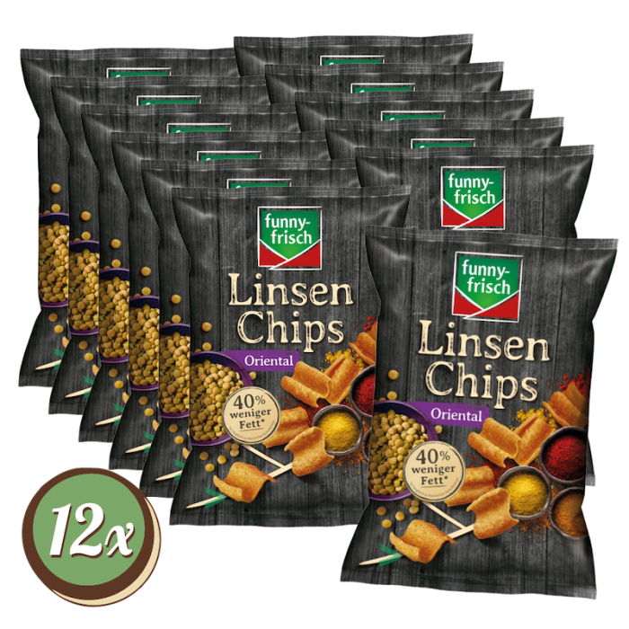 Multipack: 12x funny-frisch Linsen Chips Oriental à 90g