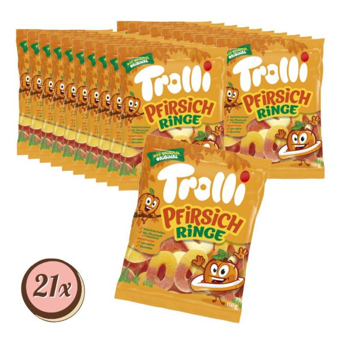 Multipack: 21x Trolli Pfirsichringe á 150g