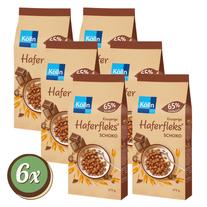 Multipack: 6x Kölln Knusprige Haferfleks® Schoko á 375g