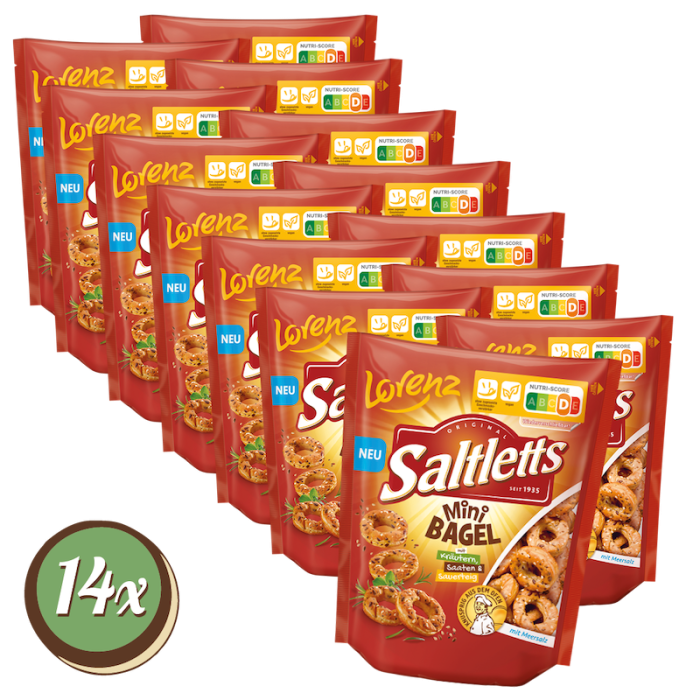 Multipack: 14x Lorenz Saltletts Mini Bagel à 100g