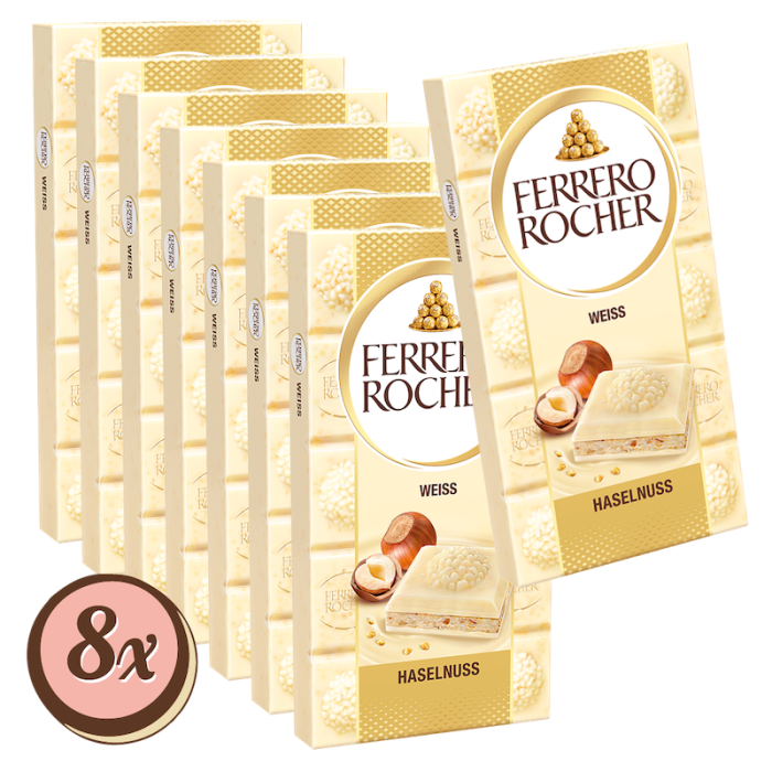 Multipack: 8x Rocher Tafel Weiss á 90g