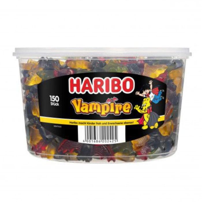 Haribo Lakritz Vampire Dose 150 Stk = 1200g Fruchtgummi