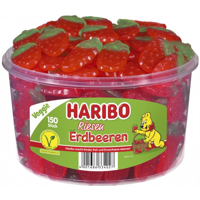 Haribo Riesen Erdbeeren Dose 150 Stk 1350g