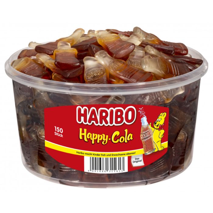 Haribo Fruchtgummi Happy Cola Dose 150 Stk. =1200g