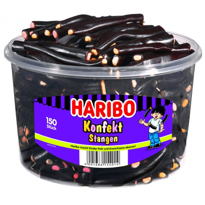 Haribo Lakritz-Konfekt Konfekt-Stangen 1 Dose 150 Stk = 1200g