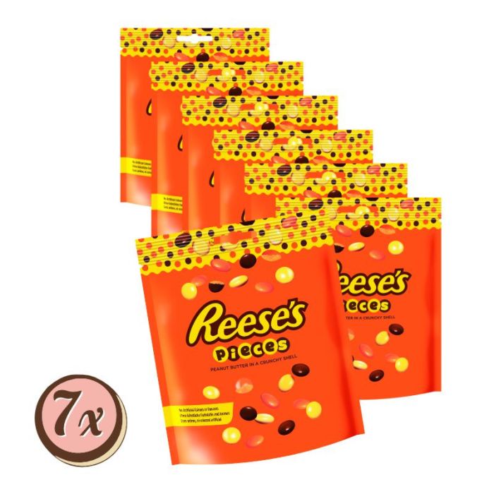 Multipack: 7x Reese´s Pieces Erdnussbuttercreme mit Zuckerüberzug 7x185g