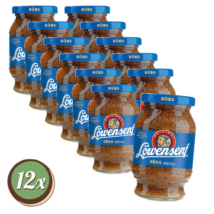 Multipack: 12x Löwensenf Süss à 250 ml Tönnchen